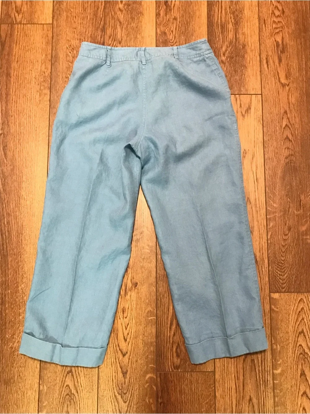 J. Jill Blue Linen Cropped Pants